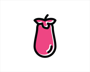 Eggplant Icon, Vector - In Line, Stroke Design, eggplant logo vector design. eggplant symbol icon.