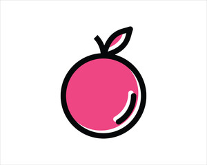 Orange slice, half lemon, fresh fruit, icon of food. Black icon on white background. Orang fruit. Oranges that are segmented on a white background.