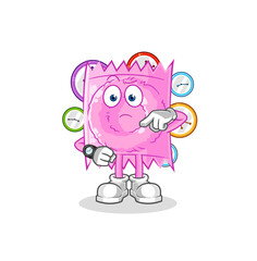 condom with wristwatch cartoon. cartoon mascot vector
