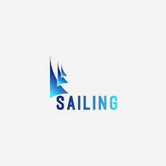 Abstract, simple and elegant sailing boat vector logo design
