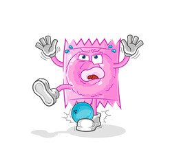 condom hiten by bowling cartoon. cartoon mascot vector