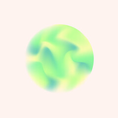 sphere with a background. Colorful round gradient element vector. Vector round gradient element with yellow green teal blue colors.
