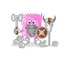 condom viking with an ax illustration. character vector