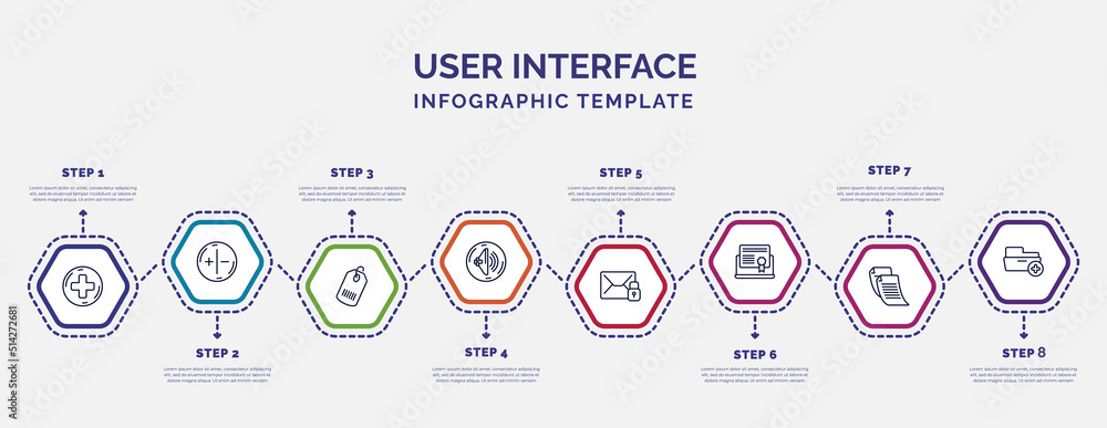 Poster infographic template with icons and 8 options or steps. infographic for user interface concept. incl