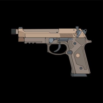 recommend clip art: Firearms vector style, Shooting gun, Weapon illustration, Vector Line, Gun illustration, Modern Gun, Military concept, Pistol for training
                    