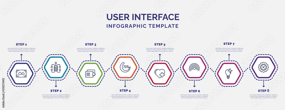 Poster infographic template with icons and 8 options or steps. infographic for user interface concept. incl