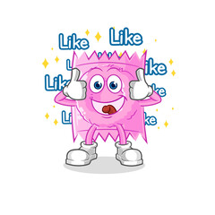 condom give lots of likes. cartoon vector