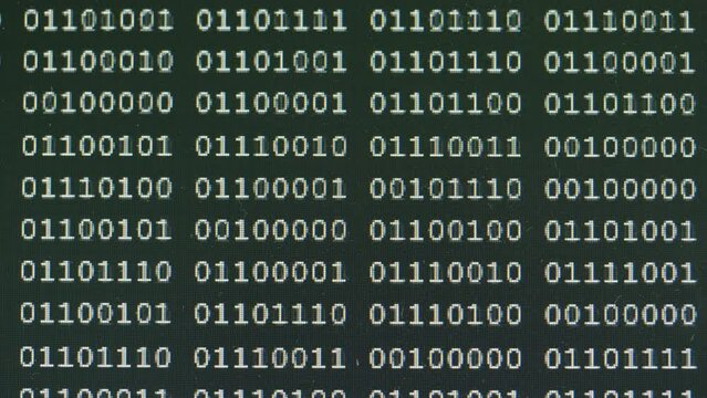 Binary codes data flow scrolling on screen