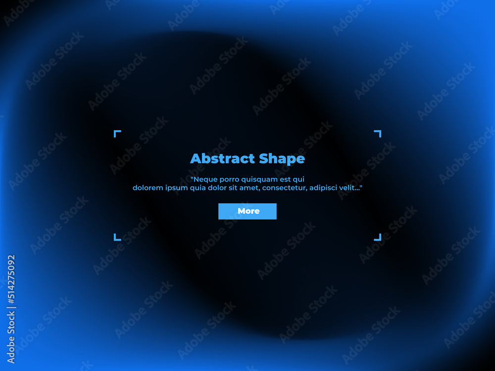 Poster beautiful abstract gradient blue-black background in the form of a rounded parallelogram. template f