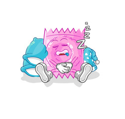 condom sleeping character. cartoon mascot vector