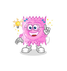 condom got an idea cartoon. mascot vector