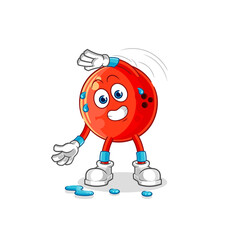 bowling ball stretching character. cartoon mascot vector