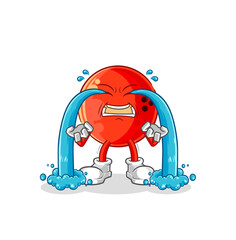 bowling ball crying illustration. character vector