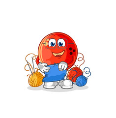 bowling ball tailor mascot. cartoon vector