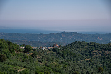Fototapeta na wymiar Panoramic landscape from the Greek island of Crete