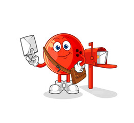 bowling ball postman vector. cartoon character