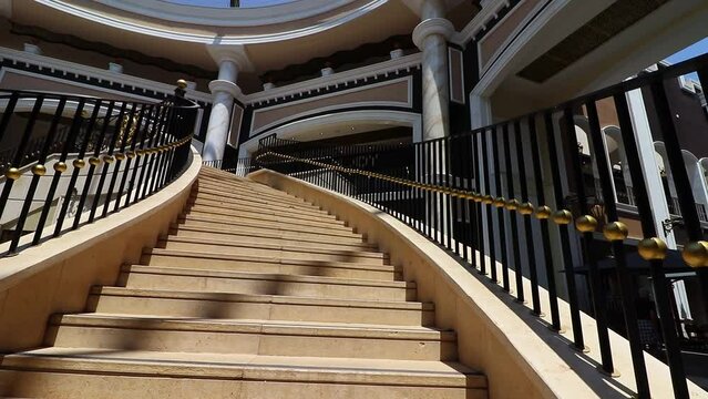 07-06-2022. maale-edomim israel. Designed stairs. At the entrance to the dcity shopping center in Ma'ale Adumim