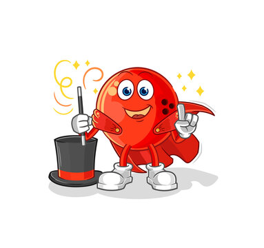 bowling ball magician illustration. character vector