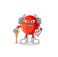 bowling ball white haired old man. character vector