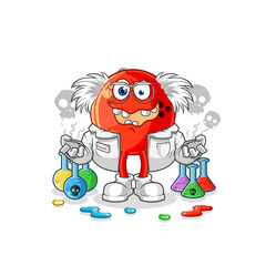 bowling ball mad scientist illustration. character vector