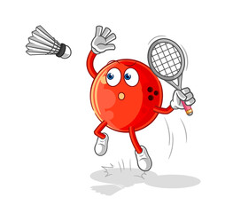 bowling ball smash at badminton cartoon. cartoon mascot vector