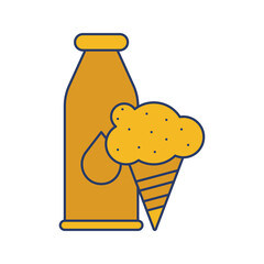 Milk and food dairy icon