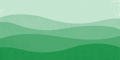 An abstract scene of rolling emerald hills, in a cut paper style with textures
 - obrazy, fototapety, plakaty