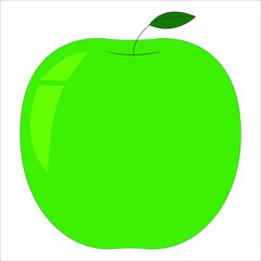 Green apple. Vector illustration.