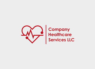 Medical logo. Geometric Shape Heart with Stethoscope . Usable for Medical, Health care, Business Logos. Flat Vector Design Template Element