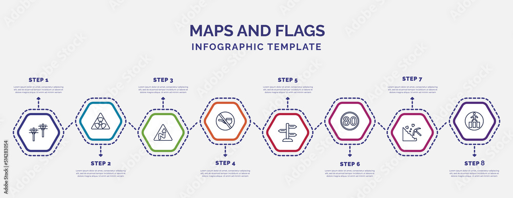 Poster infographic template with icons and 8 options or steps. infographic for maps and flags concept. incl