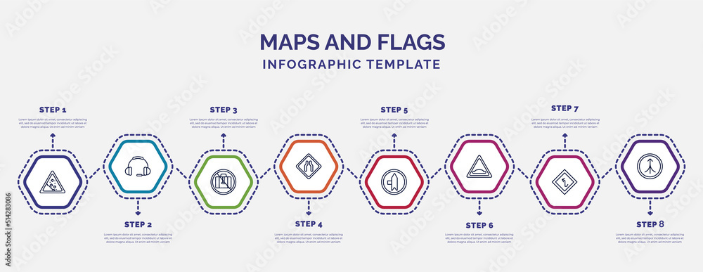 Poster infographic template with icons and 8 options or steps. infographic for maps and flags concept. incl