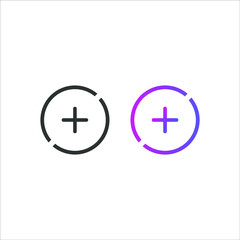 Add, plus flat icon, in solid and gradient color