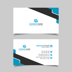 Blue color business card templet design, corporate business card design 