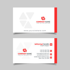 Red corporate business card, name card template ,horizontal simple clean layout design template , Business banner template for website