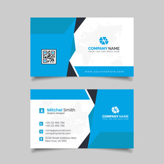 Modern business card template red black colors. Flat design vector