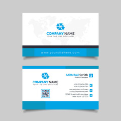 Modern business card design, double sided business card design template 