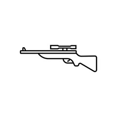Sniper rifle linear icon. Editable stroke