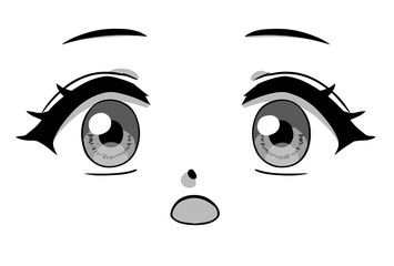 Anime funny expression. Japanese manga style.