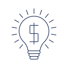 Fototapeta premium Creative light bulb idea icon vector