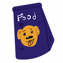 Food for dog illustration. Feed for pets icon on white background.