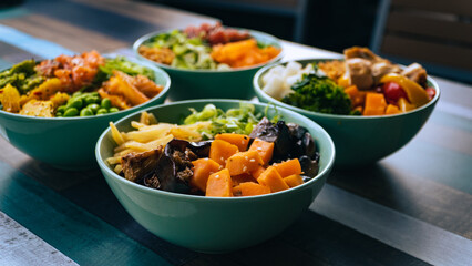 Four bowls of Healthy Food
