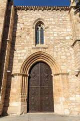 Fototapeta na wymiar Ciudad Real, Spain. Puerta del Sol (Sun Gate) of the Iglesia de San Pedro (St Peter Church), a Gothic Roman Catholic temple