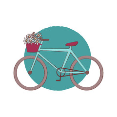 bicycle and bike with flowers 