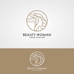 women's hair hair salon gradient logo design