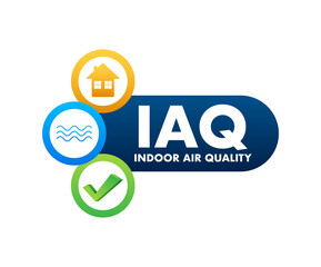 IAQ - Indoor Air Quality. Ventilation system. Vector stock illustration.