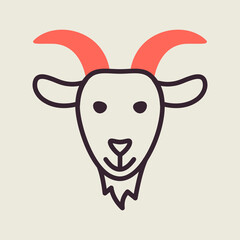 Goat icon. Farm animal vector illustration