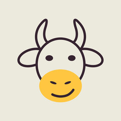 Cow icon. Farm animal vector illustration