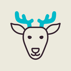 Deer icon. Animal head vector illustration
