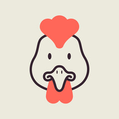 Chicken icon. Animal head vector illustration