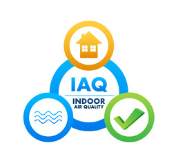 IAQ - Indoor Air Quality. Ventilation system. Vector stock illustration.